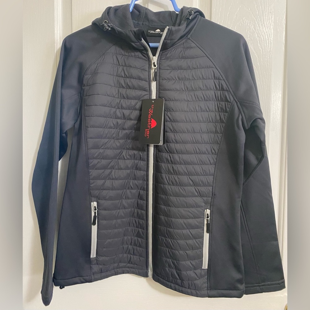 THE WEATHER CO. WOMENS Black and Gray Hooded Jacket - Picture 5 of 15